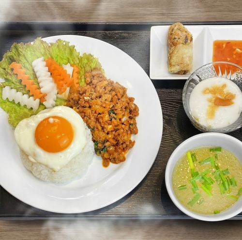 Gapao rice lunch set