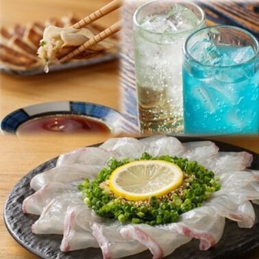 ★歓迎会★【くろがね定番コース（鍋無）】コスパ最強。名物餃子に刺身♪全6品飲み放題込4000円