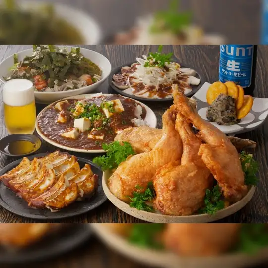 [Year-end party: 4500 yen / 2-hour all-you-can-drink (beer included)] <Hearty> Bone-in chicken thigh course (no hot pot)
