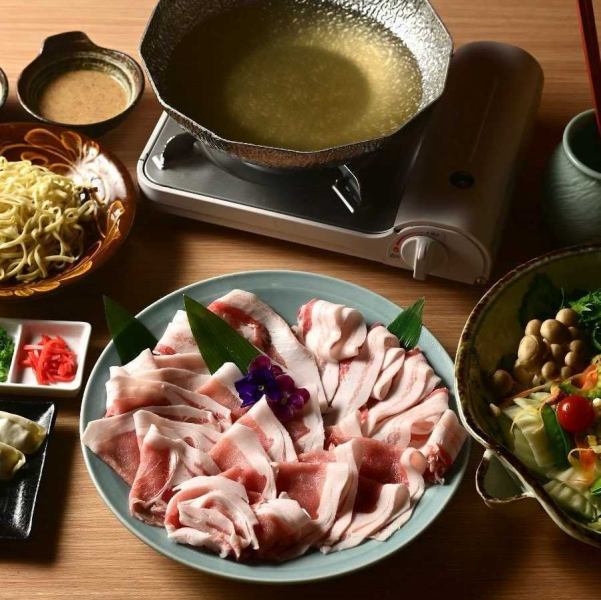 がっつり食べたい方にオススメ【あぐー豚しゃぶしゃぶ食べ放題】ご用意しております◎