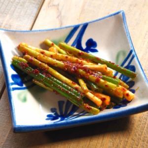 Homemade green onion kimchi