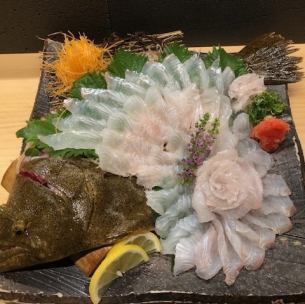 【活き造り】　平目の活き造り