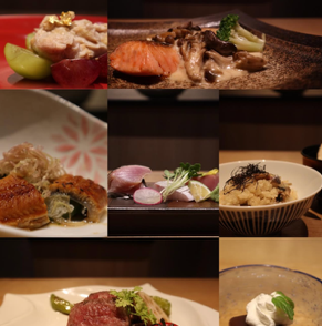 熊本當地特產「阿蘇」套餐【辣蓮藕、當地魚、馬肉刺身、虎蝦、赤牛肉、馬肉】共8道菜，含無限暢飲7,000日元（含稅）
