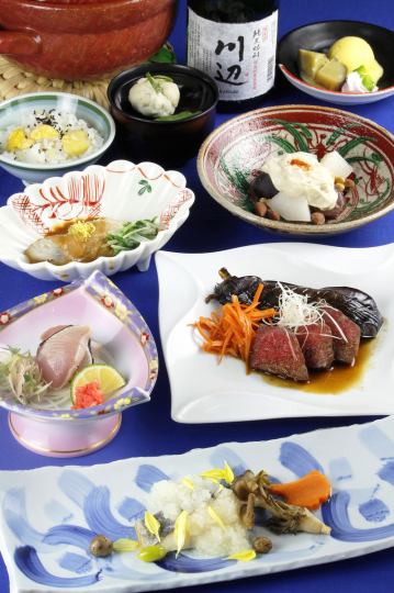 平日限定会席【旬食材の創作和食8品】110分飲放付き6000円(税込)※週末は対応しておりません。