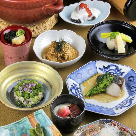 季節の会席コース【厳選食材を使用した創作和食9品】110分飲放付き7500円(税込)