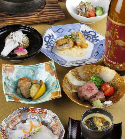 時令懷石料理套餐【使用當季食材的創作日式料理/共10道菜】110分鐘無限暢飲8,500日圓（含稅）