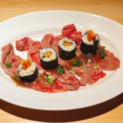 黒毛和牛と山ごぼう巻