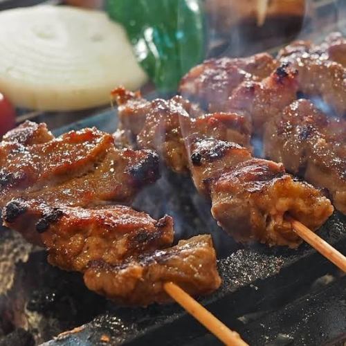 Charcoal grilled wagyu beef skewers