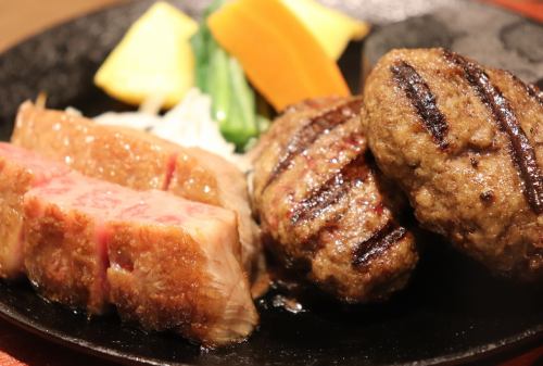 【午餐】宮崎牛肉漢堡牛排(2塊)和西冷牛排套餐