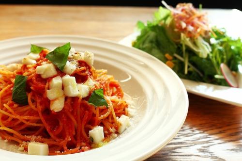 Today's pasta lunch with four choices