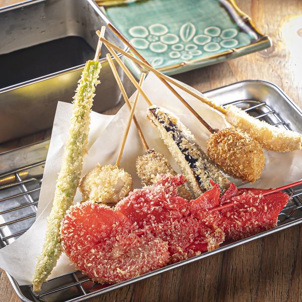 迷ったらこれ！店長厳選の味が楽しめる「串カツおまかせ7本盛り合わせ」♪