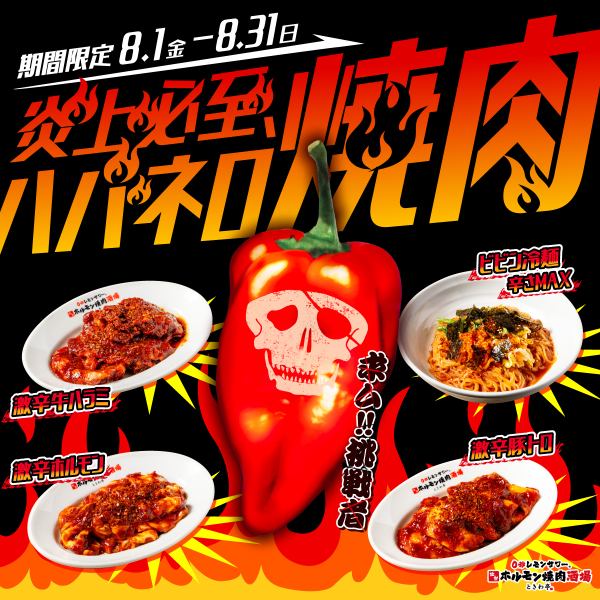 【8月限定】真夏の猛暑を吹き飛ばす！『炎上必至、ハバネロ焼肉』8/1(金)スタート！