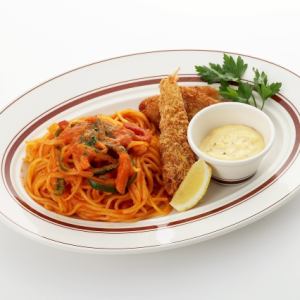 【平日・数量限定】昔懐かしいナポリタンと海老&フィッシュフライ
