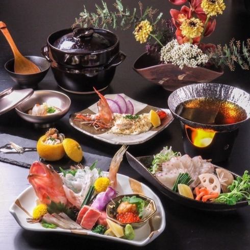 旬の厳選魚介・お肉・お野菜をご用意、各種コース料理もご用意◎