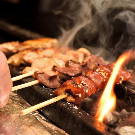 焼き鳥 EASTBEE 炎の焼鳥 皮串 27g×10本 ( タレ付き / 焼き鳥
