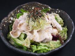 蒸し鶏と豆腐の胡麻サラダ