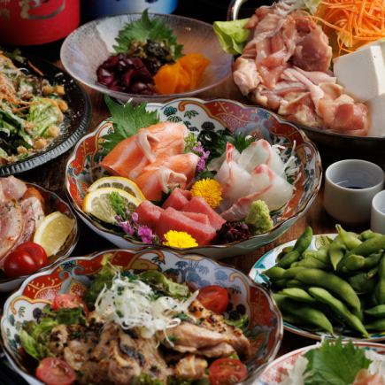 人気No.1！【鶏十兵衛】刺盛や鶏西京焼など豪華8品【3時間飲放】※金土祝前日はは2時間制
