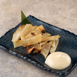 Stingray fin seared in burnt soy sauce