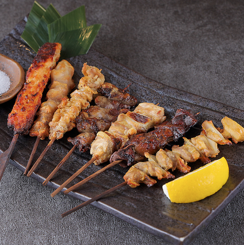 Assortment of 5 kinds of yakitori (salt and sauce)