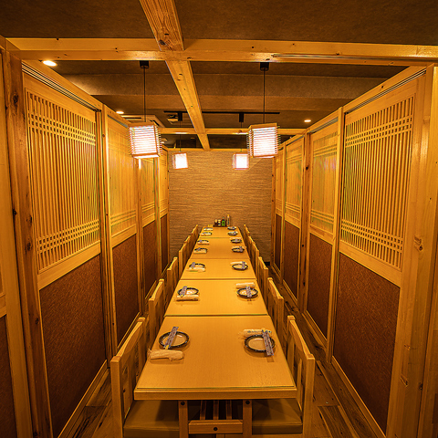 Enjoy a relaxing time in our large, private table rooms, perfect for company parties!