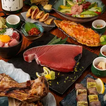 [3-Hour All-You-Can-Drink Included] Spectacular! Bluefin Tuna Sashimi Cross-Section x Seafood Chirashi 'Indulgence Course' 8 Dishes Total ◎Regular Price 6000 Yen ⇒ 5000 Yen