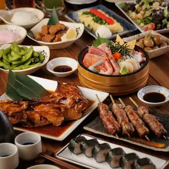 [Daytime Drinking Only] Enjoy grilled tuna jaw meat and seafood chirashi! 'Iseya Full Course' with 2 hours of all-you-can-drink for 2980 yen