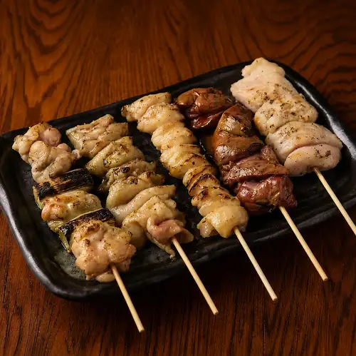 Assorted grilled chicken skewers (5 types, salt and sauce)