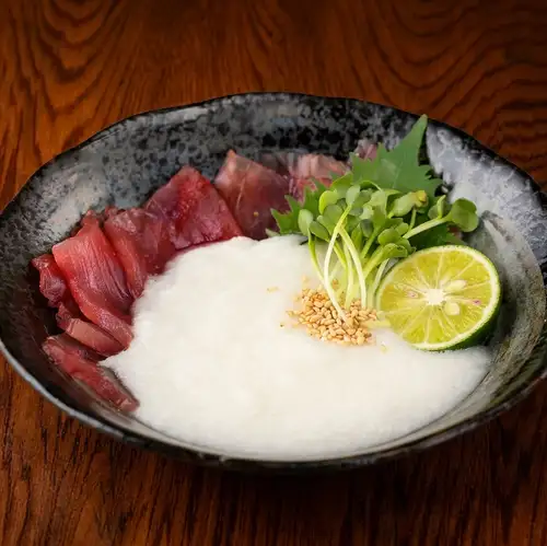 Bluefin tuna topped with grated yam