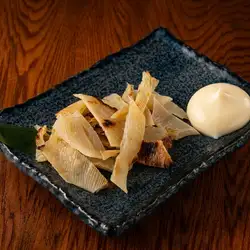 Grilled stingray fins with charred soy sauce
