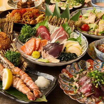 【2.5時間飲み放題】新鮮魚介や濃厚ホルモン、旬の味を存分楽しむ全9品『大名コース』4000円 
