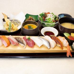 【慶事や法事、会食に】　鮨握り１２貫御膳　料理ワンドリンクサービス付き　3388円（税込み）　