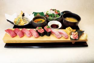 【慶事や法事会食に】生本まぐろ鮨握り８貫御膳料理ワンドリンクサービス付き3608円（税込み）　