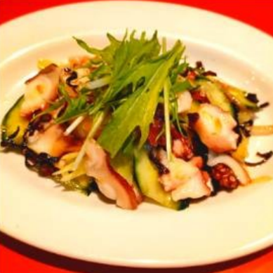 Marinated salted octopus and ginger cucumber