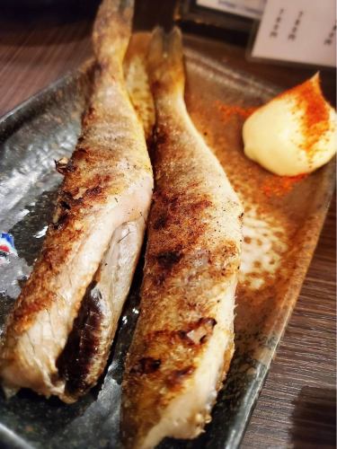 Charcoal-grilled saffron cod