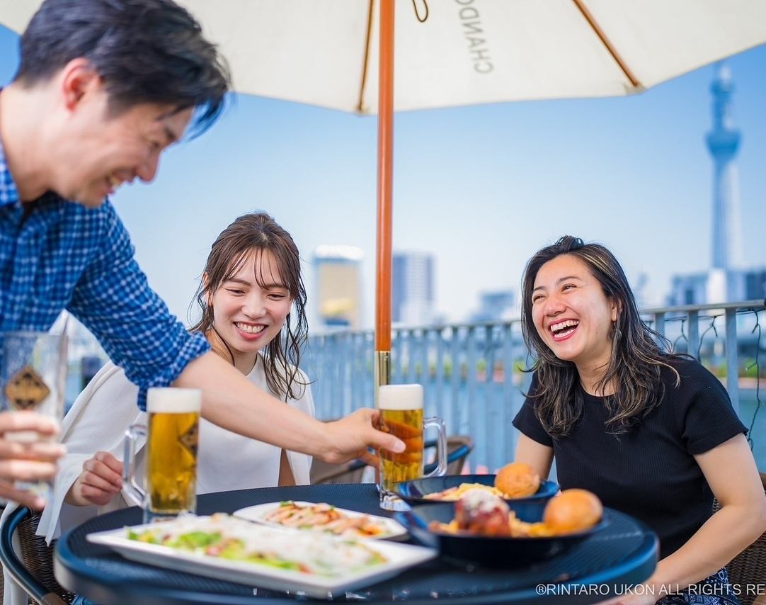 [3 minutes on foot from Kuramae Station] The open terrace seats overlooking the night view are very popular for dates and girls' gatherings ♪