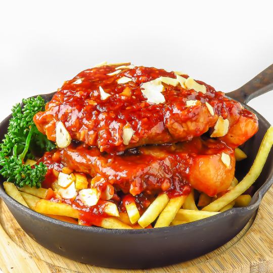 【접시 내기 코스】폭스 스테이크나 허니 머스타드 치킨, 선택할 수 있는 메인 등 전 7품 5000엔(부가세 포함)