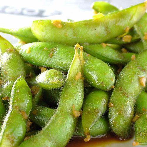 Garlic butter edamame