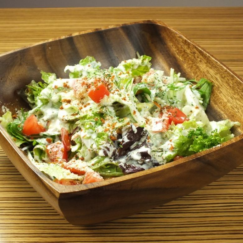 Tofu and Zha cai salad / Caesar salad with prosciutto