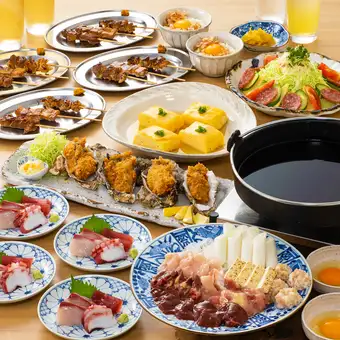 [Starting 11/1] [Manten! Zanmai Course] A luxurious feast with 3 kinds of sashimi and your choice of hot pot (draft beer included) 2-hour all-you-can-drink included