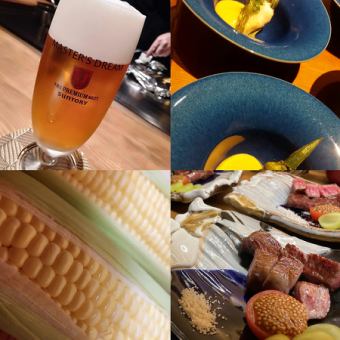 Summer limited ◆ Summer teppanyaki course ◆ A5 rank Japanese black beef steak and sea urchin rice included ◆ 10,000 yen (tax and service charge included)