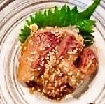 ハマチの胡麻だれ
