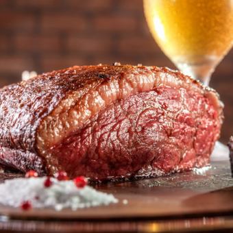 [Premium] 13 kinds of churrasco including rump and skirt steak, salad, and beer bar with 150 minutes of all-you-can-drink [7,280 yen]