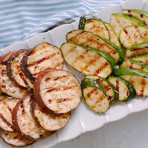 Grilled Eggplant & Zucchini Plate