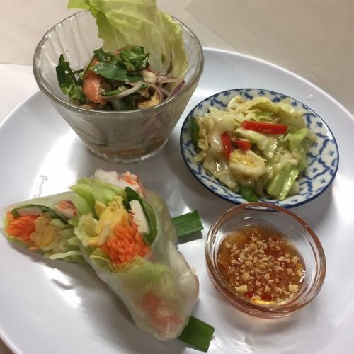 [Dinner only 17: 00 ~] Thai food stalls 3 snacks ★ A little drink SET