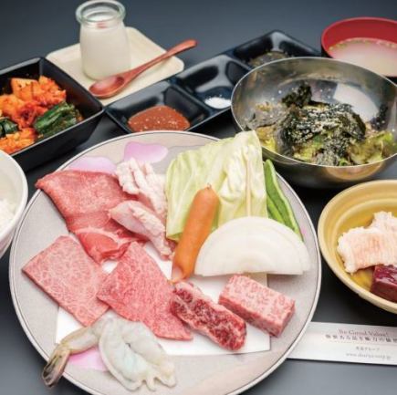 【bisの焼肉セットコース】阿波黒牛ハラミや黒毛和牛赤身など全22品/4950円