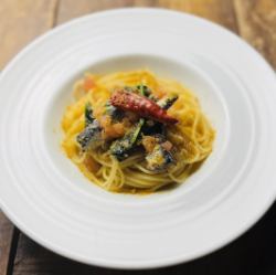 からすみとイワシのペペロンチーノ