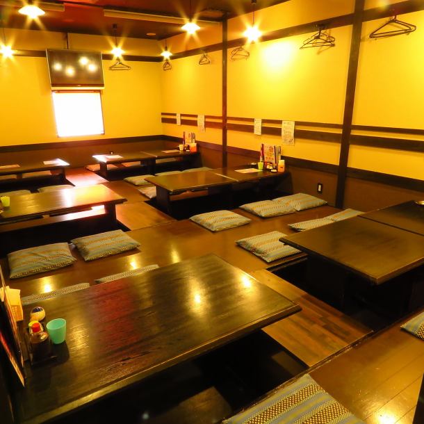 [Horigotatsu tatami mat seats] Tatami mat seats ideal for medium to large banquets.The sunken kotatsu seats allow your feet to relax without getting tired.Perfect for company parties, etc.