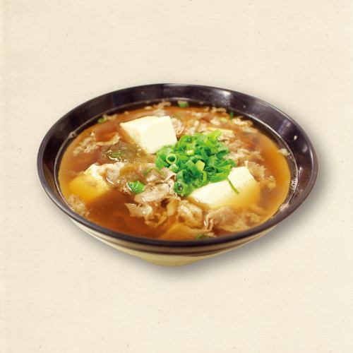 A familiar dish in Osaka, meat soup with tofu