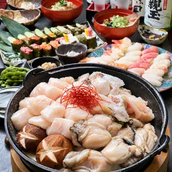 【통풍 제대로 뷔페】 ◆전 50종의 초밥에 통풍 제대로 냄비 무제한 뷔페 ♪