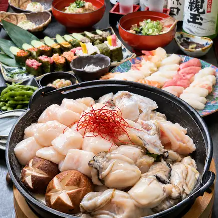 【痛風てっちり食べ放題】◆全50種のお寿司に痛風てっちり鍋食べ放題、飲み放題付♪